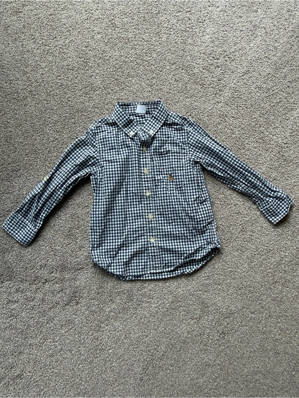 GAP Blue and White Gingham Button-Down Shirt